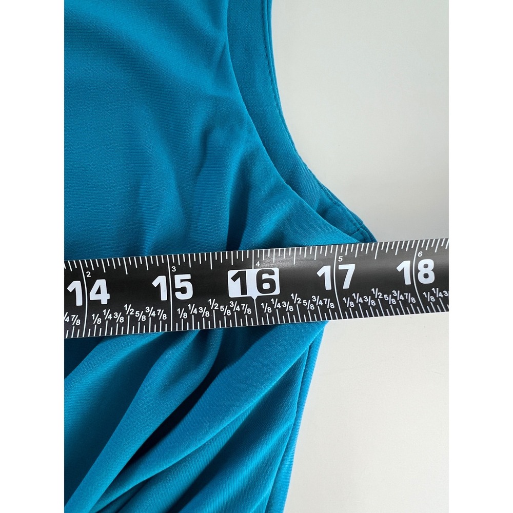 Lauren Ralph Lauren Blue Side Twist Knot Draped Sheath Dress Size 14 - Picture 5 of 6
